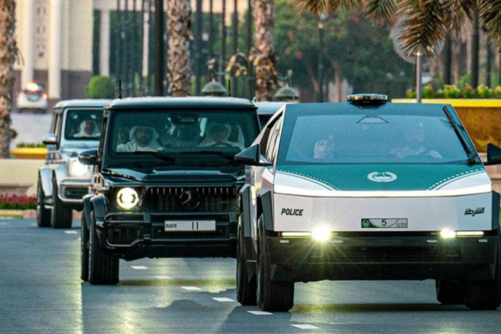 The Dubai Police, well-known for their luxurious patrol cars, has added a new vehicle: the futuristic Tesla Cybertruck.